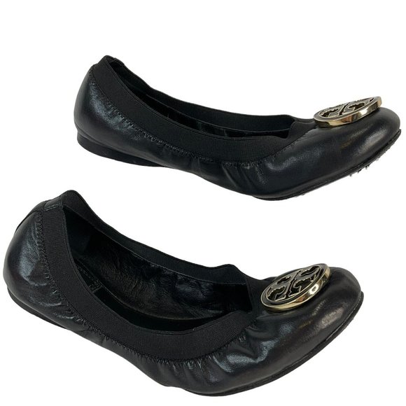 Tory Burch Shoes Womens Size 7.5 Black Caroline Mestico Slipper Soft Calf Flat - Picture 3 of 16